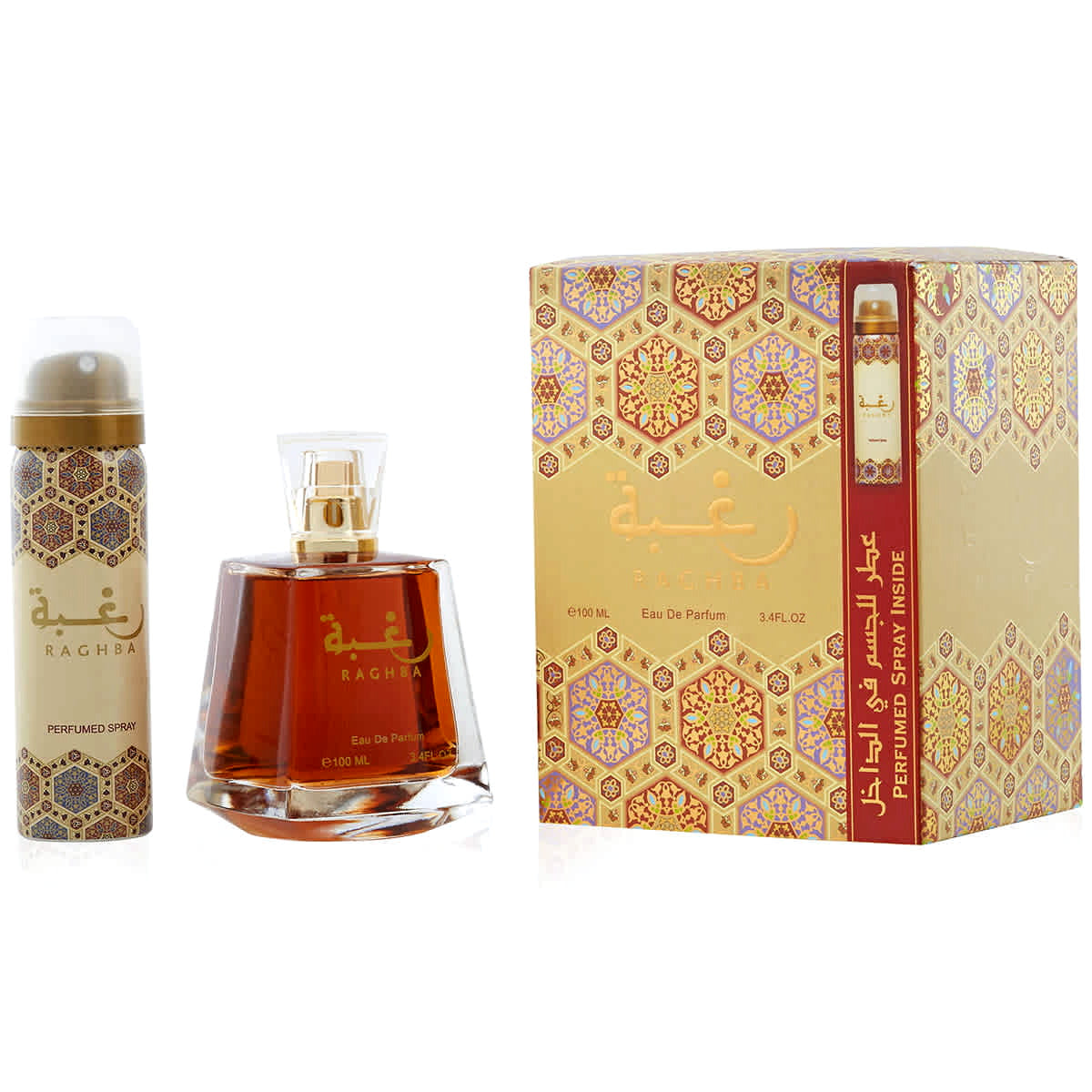 Lattafa - Set Raghba 3.4 Oz Edp Men + 1.7 Oz  Edp Spary Men